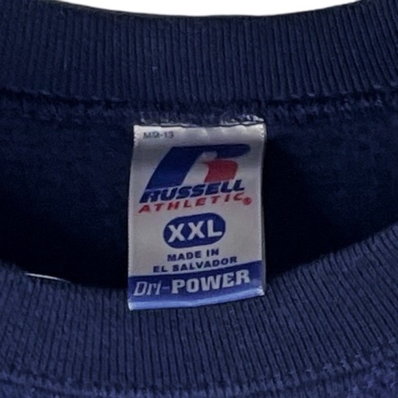 RUSSELL ATHLETICS Dri-Power Men's Blank Navy Crew Neck Sweatshirt Xtra Thick XXL - Picture 4 of 5